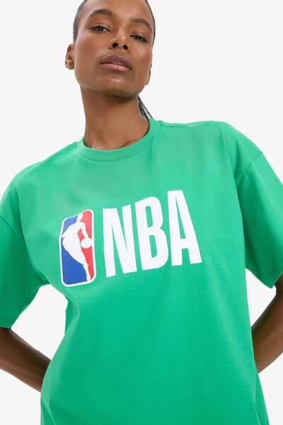DeFacto Tricou cu mânecă scurtă DeFactoFit NBA Wordmark Oversize Wide Fit Crew X2993AZ22SM