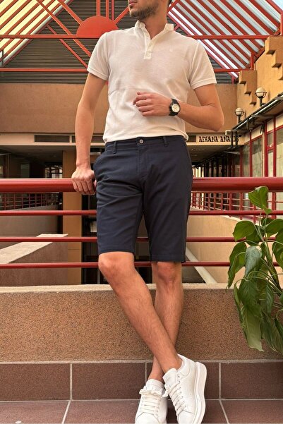 inpool Чоловічі облягаючі бавовняні шорти з вишивкою - 24INP278