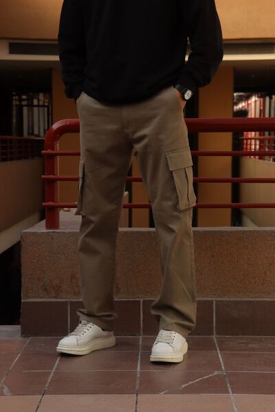 inpool Oversize Gabardine Trousers - Baggy Fit, Cargo Pocket
