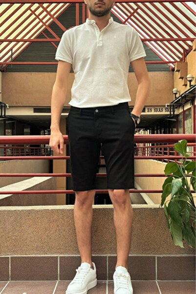 inpool Ανδρικό κεντημένο βαμβακερό σορτς Slim Fit - 24INP278