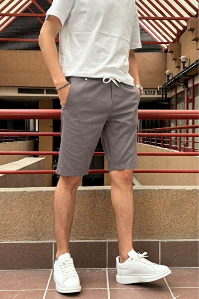 inpool Bel lastikli-bağcıklı,Regular Fit, Yazlık, Old Money Culture, Keten (linen), Dokuma şort