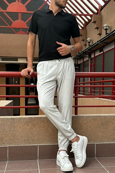 inpool Flexible Slim Fit Jogger Pants - Old Money Culture, Pleated and Waist-Leg Elastic 24INP199D