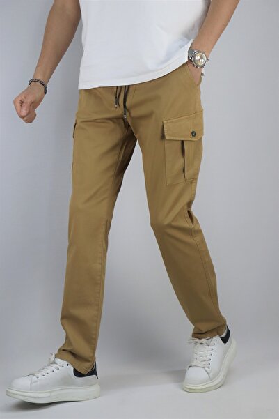 inpool Cotton Gabardine Fabric - Oversize Cargo Pocket Pants 256, Waist Lace