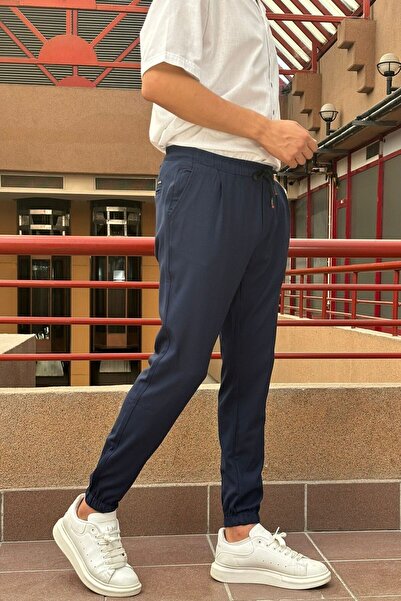 inpool Flexible Slim Fit Jogger Pants - Old Money Culture, Pleated and Waist-Leg Elastic 24INP199D