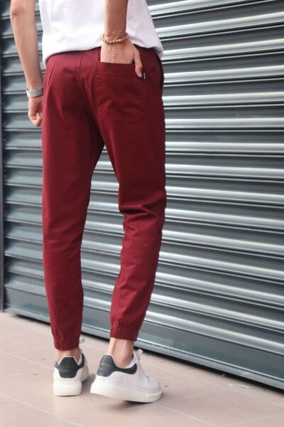 inpool Waist and leg elasticated, gabardine fabric, burgundy jogger pants