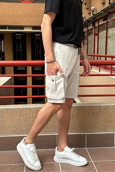 inpool Erkek, Bel lastikli, Kargo cep, Bağcıklı, Arka cep kapaklı şort