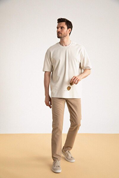 DeFacto Oversize Fit Bisiklet Yaka Basic Kısa Kollu Ağır Kumaş Tişört V3861AZ22SP