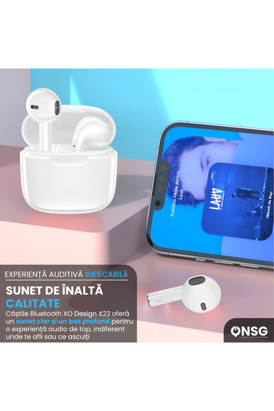 design xo Xo X23 Bluetooth In-ear Headphones, White