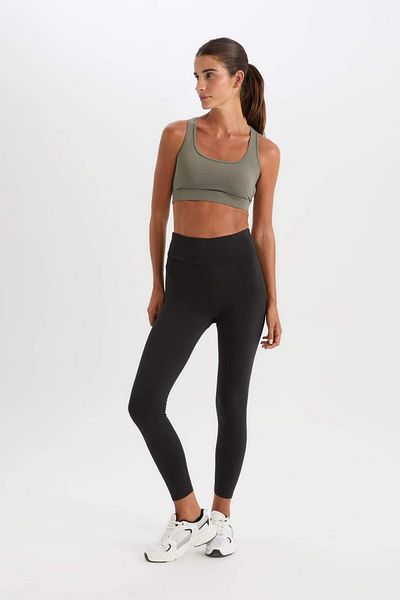 DeFacto Jambiere sport cu talie înaltă, cu recuperare termică, slim fit - moale blană în interior, lungime până la gleznă
