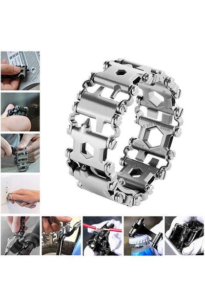 Chavin Steel Men's 29 Functions 3 Cm. Multitool Bracelet Eg62By