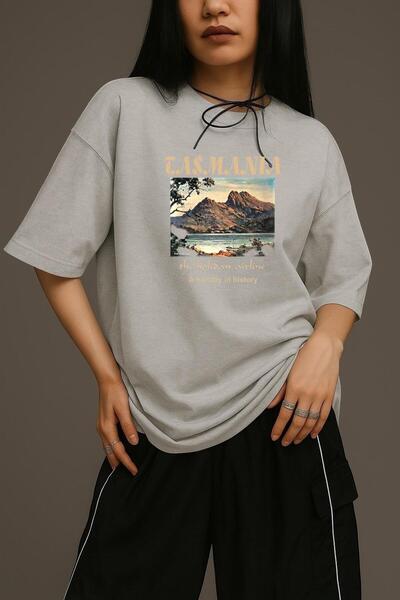 DM DOLCE MORE تي شيرت تسمانيا مطبوع للجنسين مقاس كبير