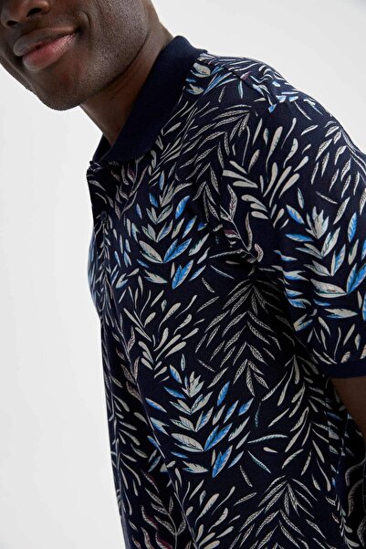 DeFacto Сlim Fit Поло з коміром з малюнком, бавовняна футболка N6729AZ21SM