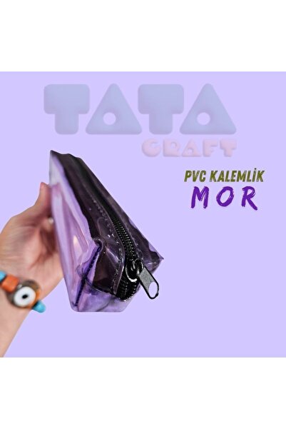 TATA CRAFT PVC RENKLİ ŞEFFAF KALEMLİK KIRTASİYE KOZMETİK DÜZENLEME ÇANTASI