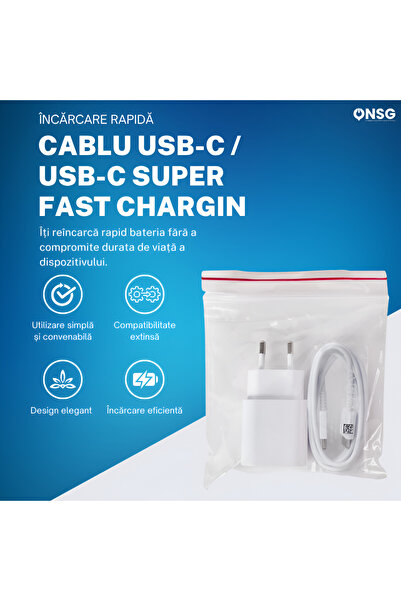 Samsung Incarcator Retea Original Samsung 25W EP-TA800EBE Cu Cablu USB-C La USB-C, Super Fast Charging