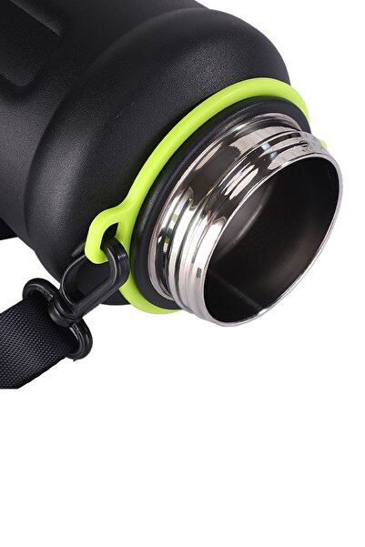 Weather Forecast 316 L Steel Black 680 ml Flask Water Bottle with Strap and Straw Cin468Sy