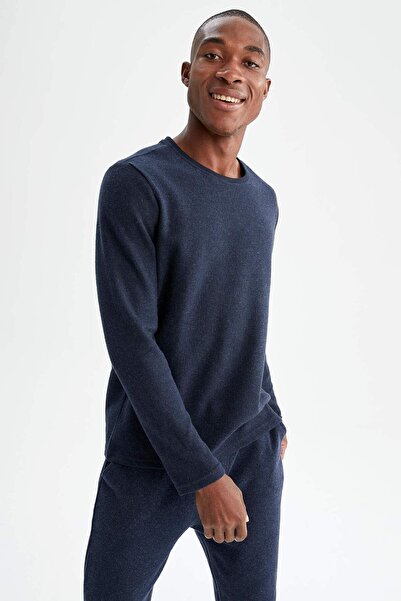 DeFacto Μακρυμάνικο μπλουζάκι με λαιμόκοψη Slim Fit S2822AZ21WN