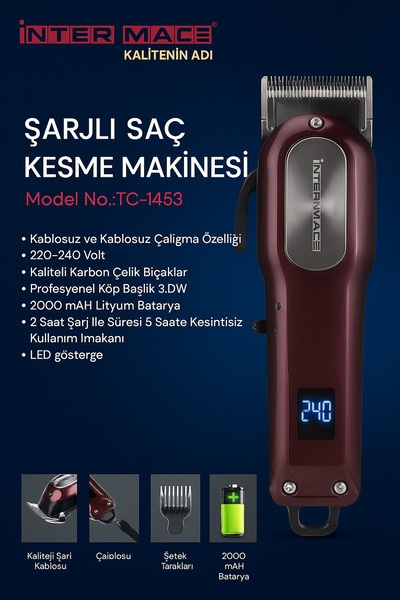 İNTER MAC3 İnter Mac3 Şarjlı Saç Kesme Makinesi