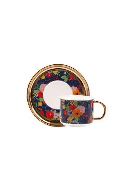 Kosova LACİVERT ÇİÇEKLİ TEK KİŞİLİK TÜRK KAHVESİ FİNCANI