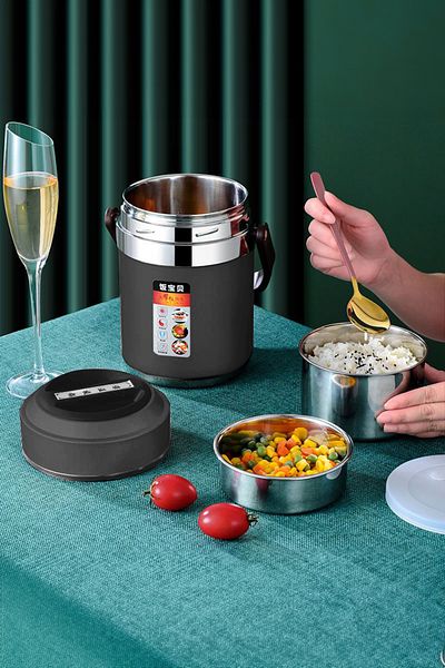 Weather Forecast 304 Steel Gray 1600 ml Vacuum Food Food Storage Thermos Sefertası cin597sy