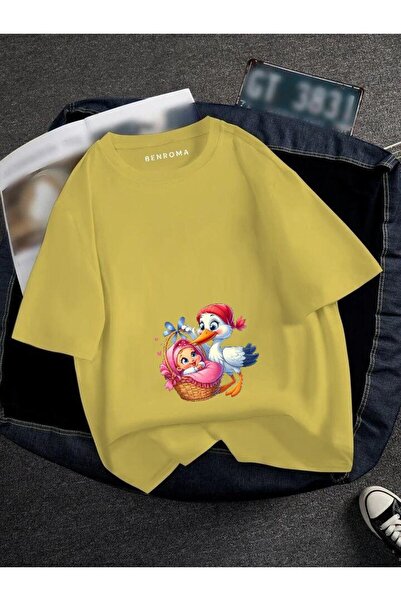 BENROMA TRUDNA DEVOJKA U KOLICJU NA T-SHIRTU SA ŠTAMPOM