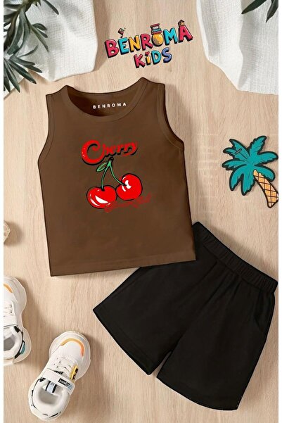 BENROMA Chery Printed Shorts Tee Unisex Children's Set