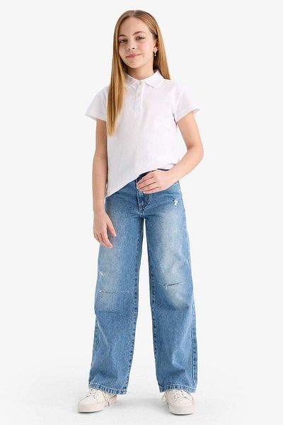 DeFacto Girls Back to School Basic Short Sleeve Polo T-Shirt I0427A621Sp