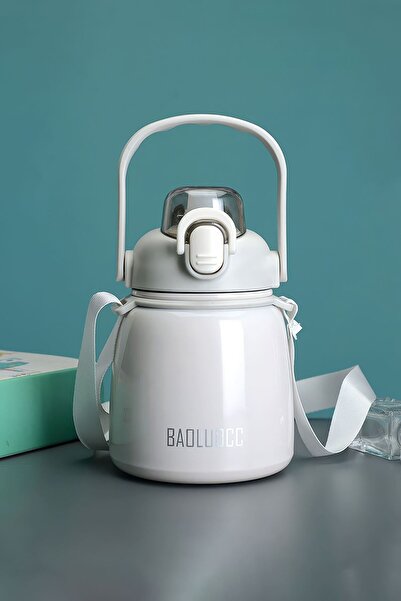 Weather Forecast 304 L Steel White 650 ml Flask Water Bottle with Strap and Straw Gin469By