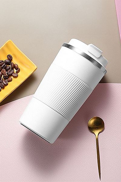 Weather Forecast 304 L Lockable Steel Mat White 510 ml Coffee Thermos Mug cin405by
