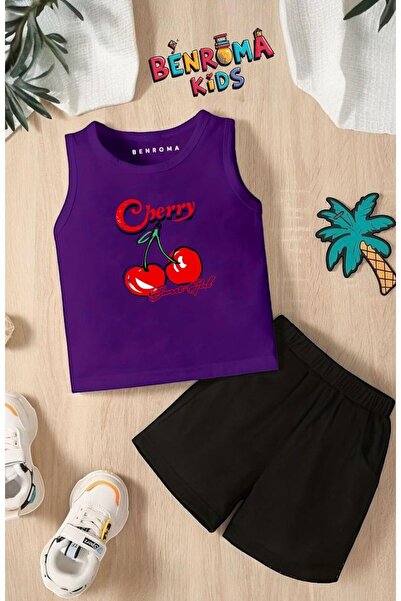 BENROMA Chery Printed Shorts Tee Unisex Children's Set