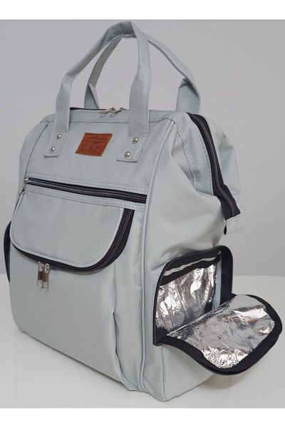 USF Striped Light Gray Black Baby Care Bag
