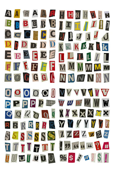 Choice C 4sheets 1bag Korea Ins English Alphabet Number Symbol Label Sticker ...
