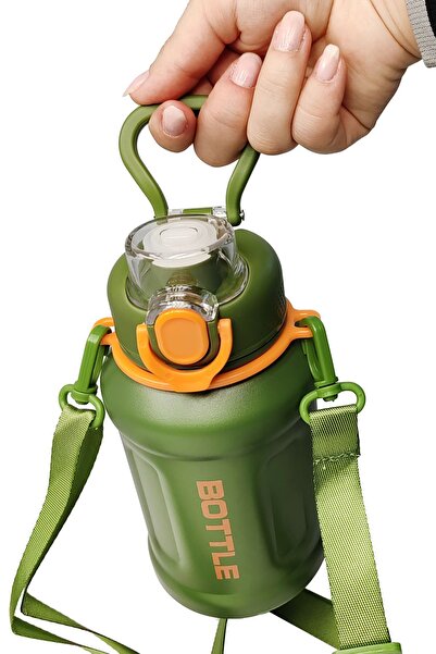 Weather Forecast 316 L Steel Green 680 ml Flask Water Bottle with Strap and Straw Cin468Ys