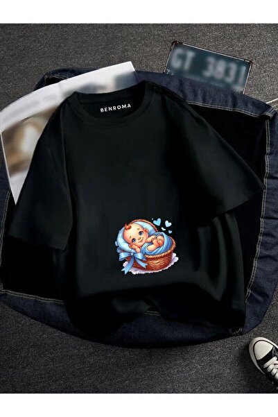 BENROMA TRUDNOĆA, BEBA U KOŠARI, T-SHIRT SA ŠTAMPOM