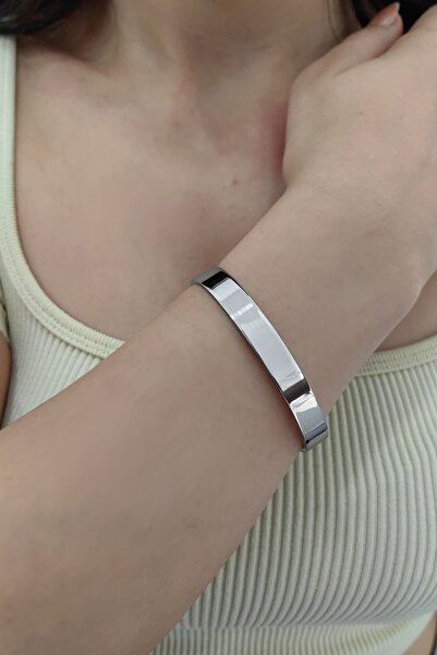 Chavin Gray Handcuff Design Steel Women's Bracelet Et61By