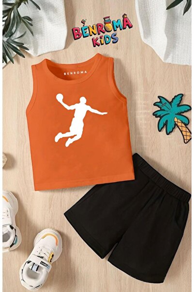BENROMA BASKETBOL BASKILI ŞORT TİŞÖRT UNİSEX ÇOCUK TAKIMI