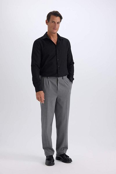 DeFacto Cămașă din bumbac cu mânecă lungă din popelin, slim fit