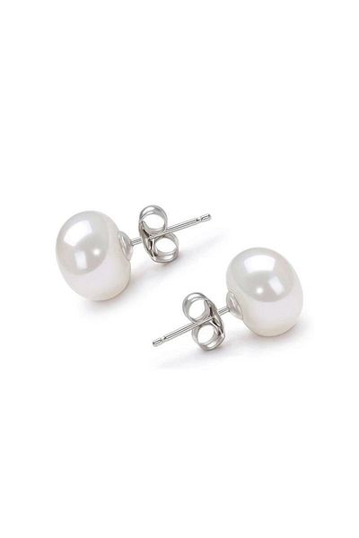 Chavin Women's 6-7 mm Real Pearl Steel Earrings Ce86-7
