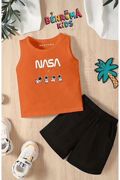 BENROMA Printed Shorts Tee Unisex Children's Set