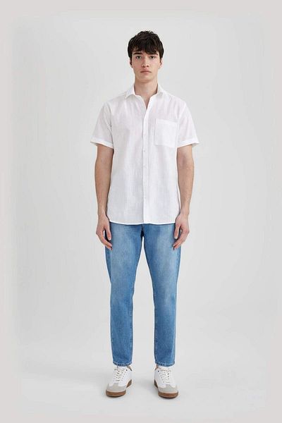 DeFacto Slim Fit Basic Short Sleeve Shirt R1706Az21Sm