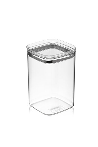 AKTURK HOME 2Pcs 1400ml Square Food Storage Container with Gasket Airtight Lid Transparent Snack Storage Container