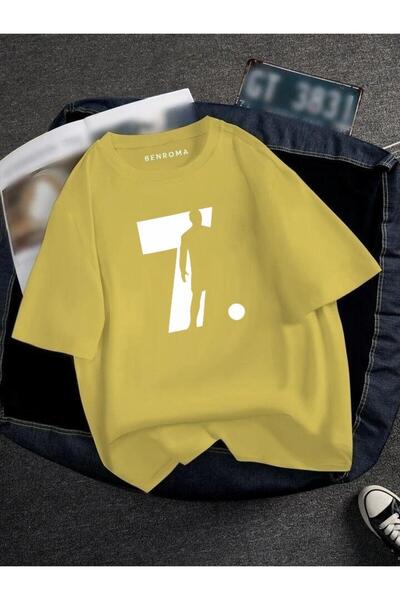 DM DOLCE MORE TRICOU UNISEX CU IMPRIMEU JUCĂTOR DE FOTBAL OVERSIZE CU IMPRIMEU