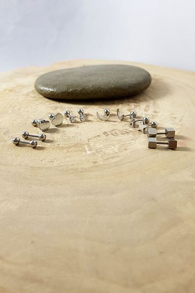 Chavin Gray Steel 6 Sets Women Earrings Piercing Eb64By