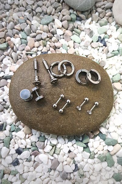 Chavin Silver Steel 6 Sets Women Men Earrings Ep41By