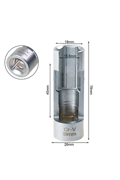 Choice 19mm 1pc 17/19mm Oxygen Sensor Socket Wrench Diesel Fuel Injector Pipe Hexagonal Opening Removal Sle