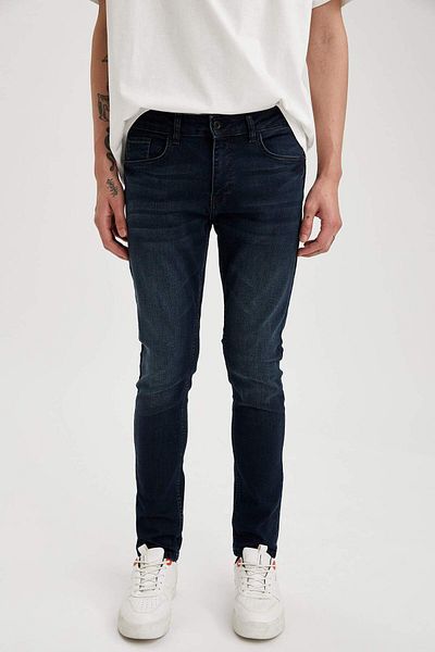 DeFacto Carlo Skinny Fit Extra Slim Fit Talie normală Pantaloni de jeans cu picioare extra înguste T3836AZ21SP
