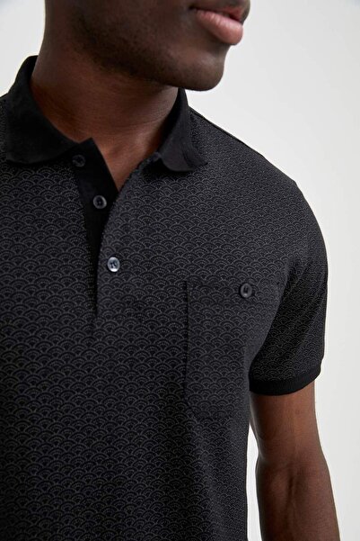 DeFacto Slim Fit Polo Neck Basic βαμβακερό χτενισμένο μπλουζάκι K3966AZ21SM