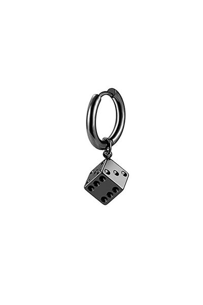 Chavin Black Steel Dangle Dice Women Men Single Earring Et03Sy