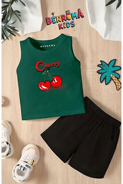 BENROMA Chery Printed Shorts Tee Unisex Children's Set