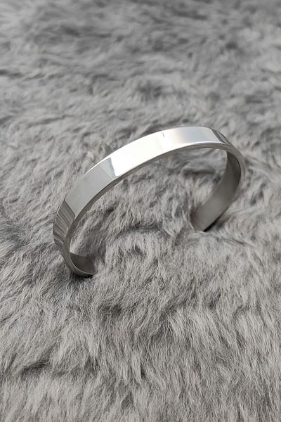 Chavin Gray Handcuff Design Steel Women's Bracelet Et61By