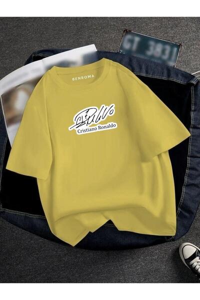 DM DOLCE MORE TRICOU UNISEX CU IMPRIMEU JUCĂTOR DE FOTBAL OVERSIZE CU IMPRIMEU